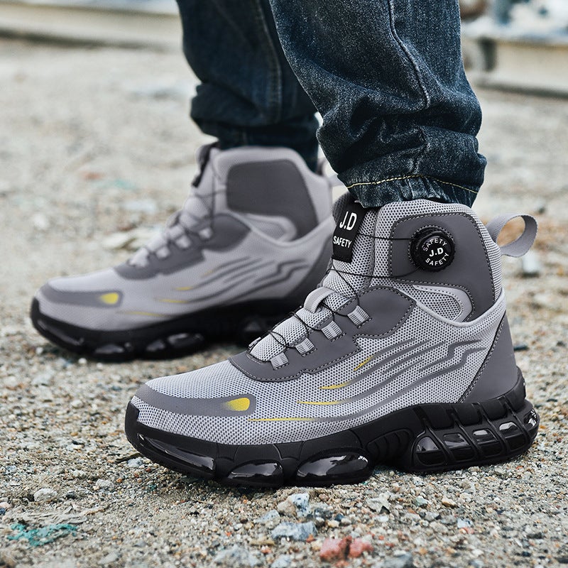 European Standard Steel Toe-Toe Labor Protection Shoes For Men, High-Elastic Thick-Soled Wear-Resistant Construction Site Shoes, Anti-Smash And Anti-Puncture Knob Safety Shoes - Image 5